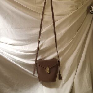 Calvin Klein Lock Leather Crossbody Bucket Bag